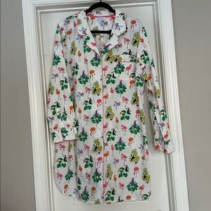 The company store Printed Poplin Women's Nightshirt flamingo print